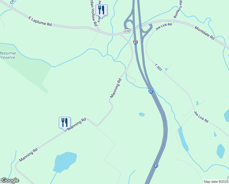 map of restaurants, bars, coffee shops, grocery stores, and more near Manning Road in Dalton