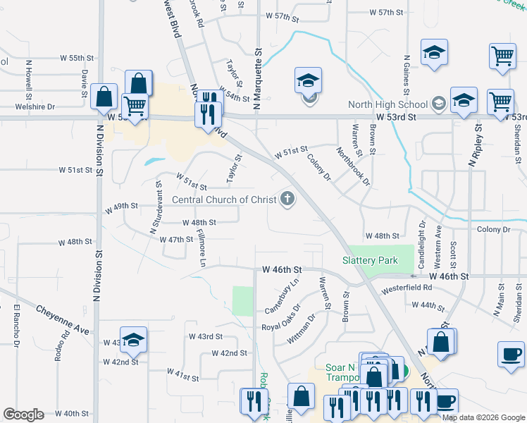 map of restaurants, bars, coffee shops, grocery stores, and more near 4803 Taylor Street in Davenport