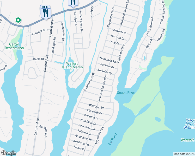 map of restaurants, bars, coffee shops, grocery stores, and more near 9 Berkeley Drive in Falmouth