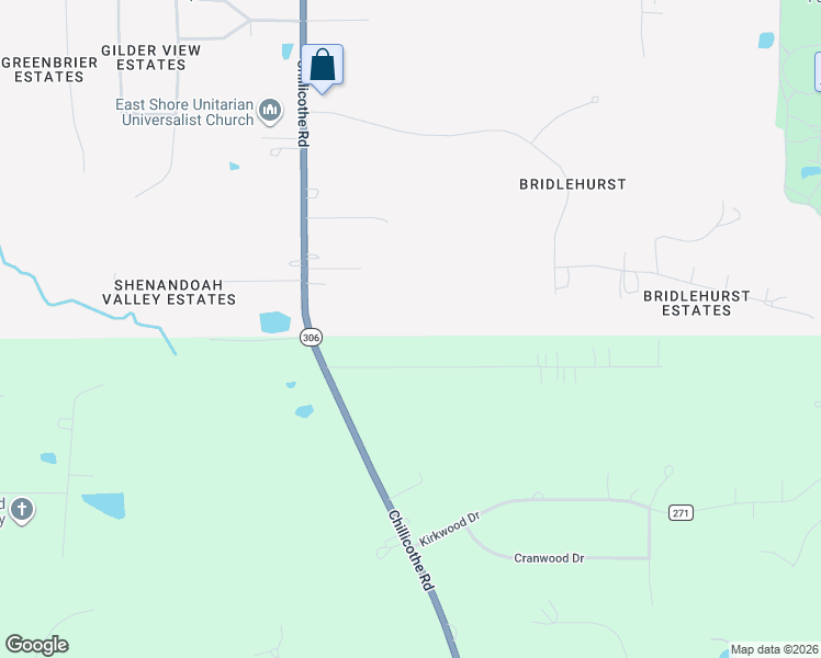map of restaurants, bars, coffee shops, grocery stores, and more near 8296 Sharp Lane in Chesterland