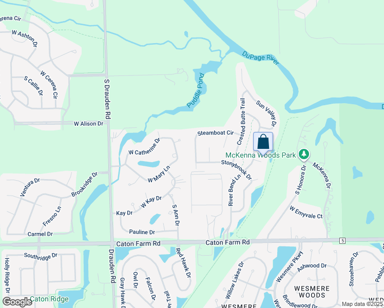 map of restaurants, bars, coffee shops, grocery stores, and more near 2705 Steamboat Circle in Plainfield