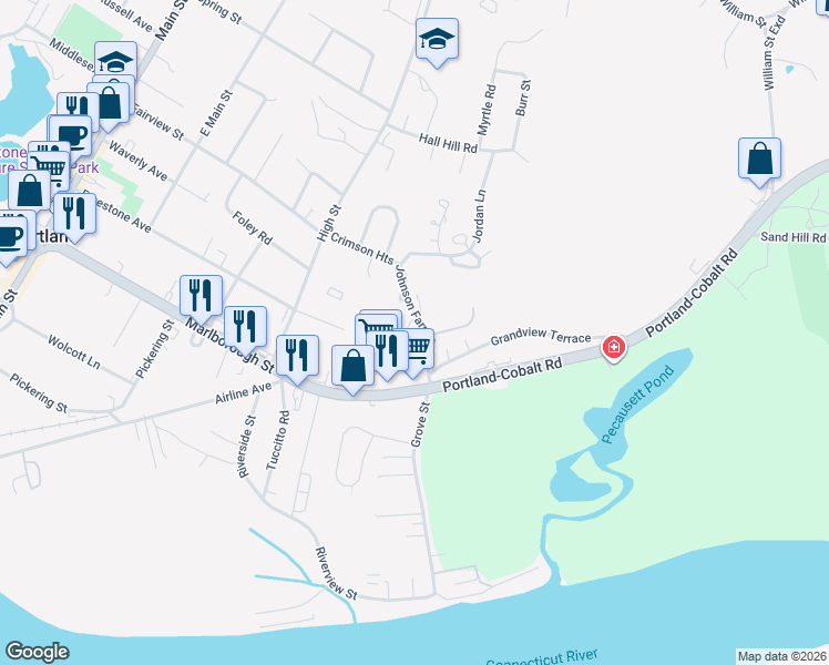 map of restaurants, bars, coffee shops, grocery stores, and more near 3 Buddy Lane in Portland