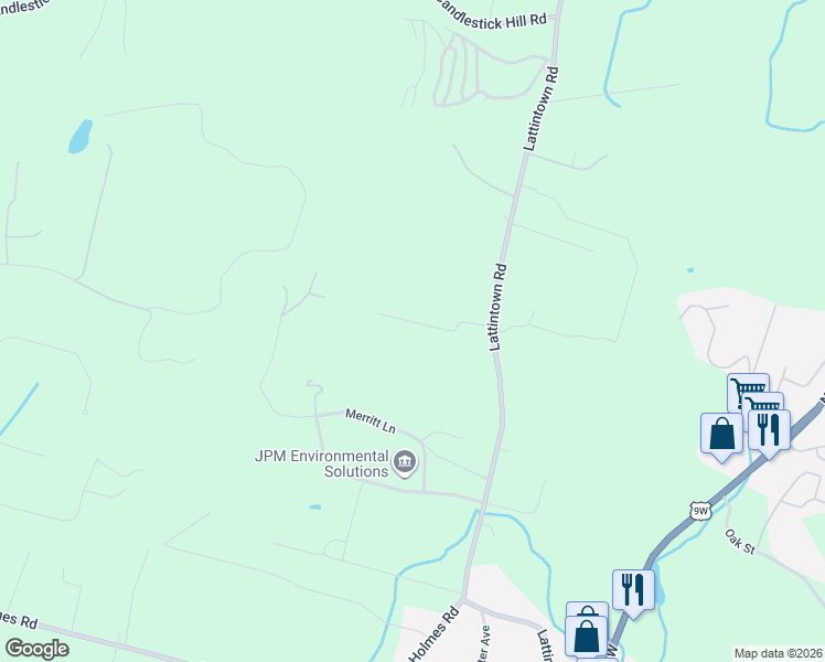 map of restaurants, bars, coffee shops, grocery stores, and more near 25 Babes Lane in Newburgh