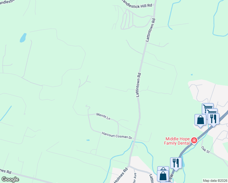 map of restaurants, bars, coffee shops, grocery stores, and more near 103 Lattintown Road in Newburgh