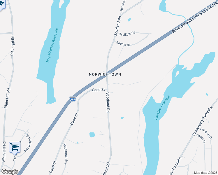 map of restaurants, bars, coffee shops, grocery stores, and more near 3 Andrea Lane in Norwich