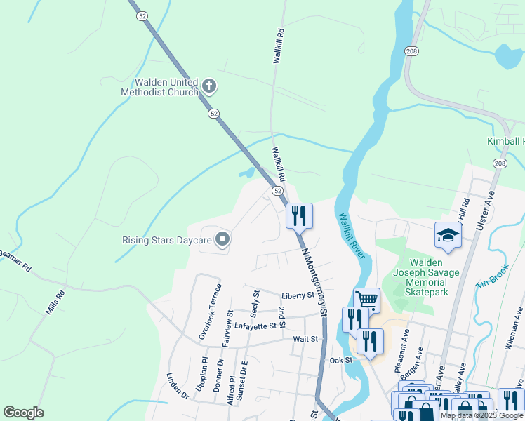 map of restaurants, bars, coffee shops, grocery stores, and more near 30 Pond Hill Lane in Walden