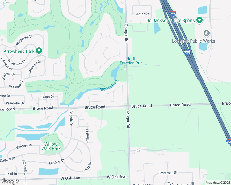 map of restaurants, bars, coffee shops, grocery stores, and more near 17417 Tanglewood Drive in Lockport