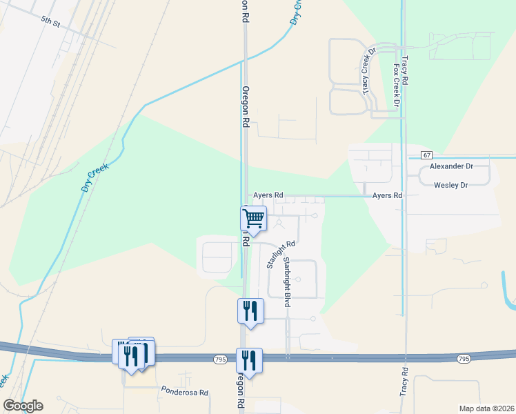 map of restaurants, bars, coffee shops, grocery stores, and more near 7451 Lunitas Lane in Perrysburg