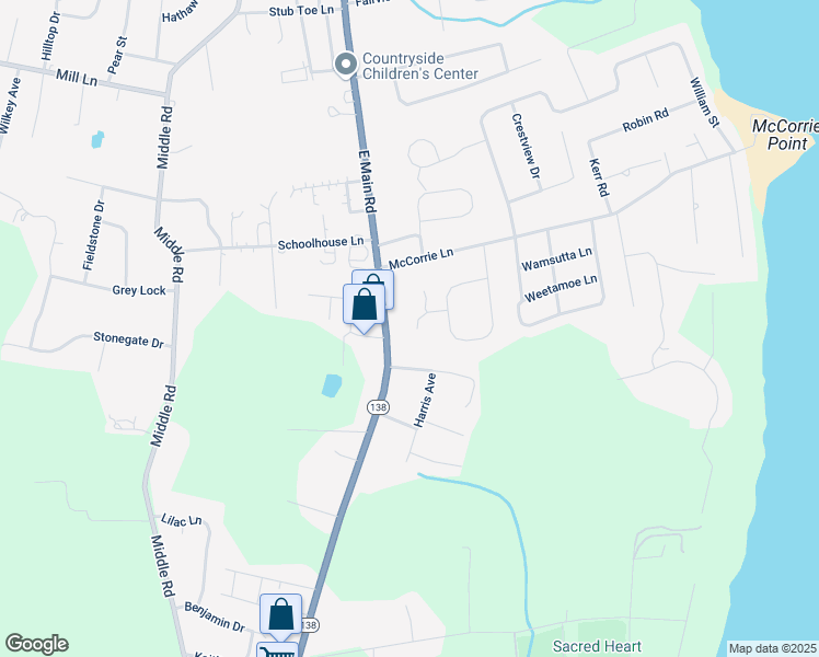 map of restaurants, bars, coffee shops, grocery stores, and more near 41 Giblin Way in Portsmouth