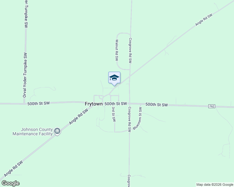 map of restaurants, bars, coffee shops, grocery stores, and more near 4987 Linn Street Southwest in Kalona