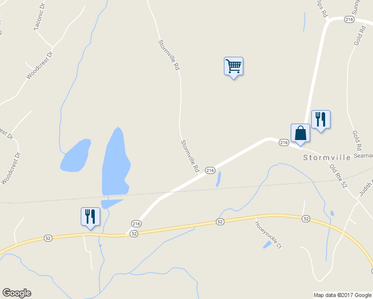 map of restaurants, bars, coffee shops, grocery stores, and more near Stormville Road in Hopewell Junction