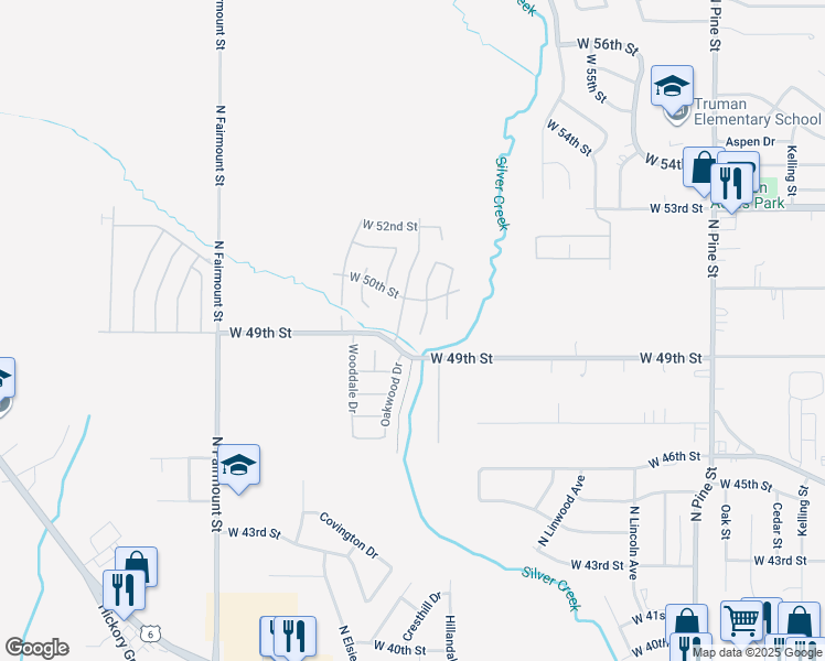 map of restaurants, bars, coffee shops, grocery stores, and more near 4935 North Dittmer Street in Davenport