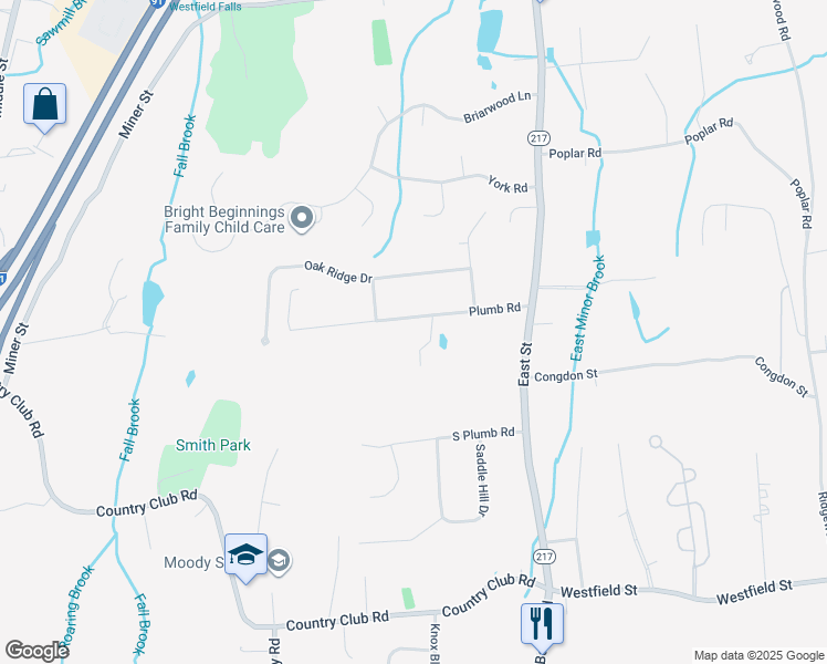 map of restaurants, bars, coffee shops, grocery stores, and more near 125 Plumb Road in Middletown