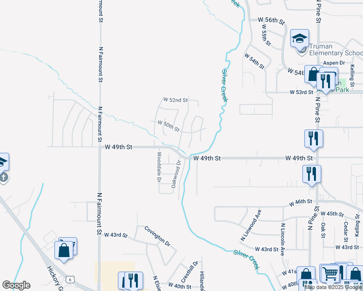 map of restaurants, bars, coffee shops, grocery stores, and more near 4935 North Dittmer Street in Davenport