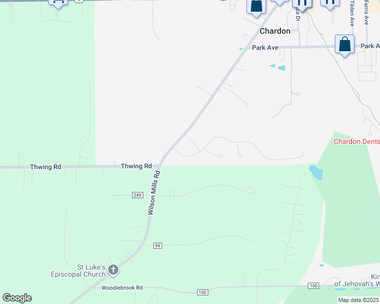 map of restaurants, bars, coffee shops, grocery stores, and more near 113 Hidden Glen Trail in Chardon