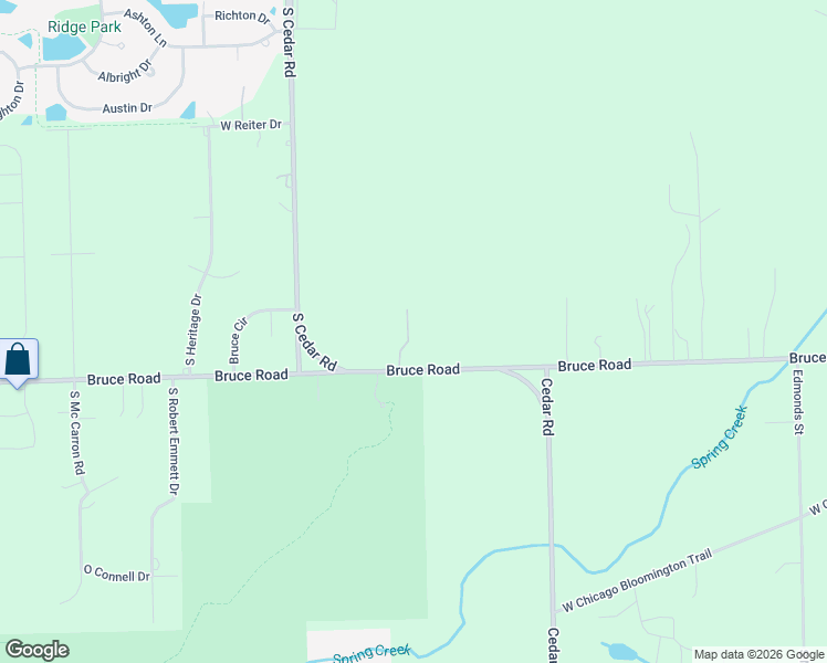 map of restaurants, bars, coffee shops, grocery stores, and more near 14514-14602 West Bruce Road in Homer Glen