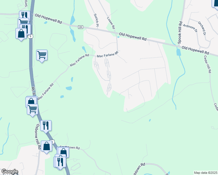 map of restaurants, bars, coffee shops, grocery stores, and more near 41 Scarborough Lane in Wappingers Falls