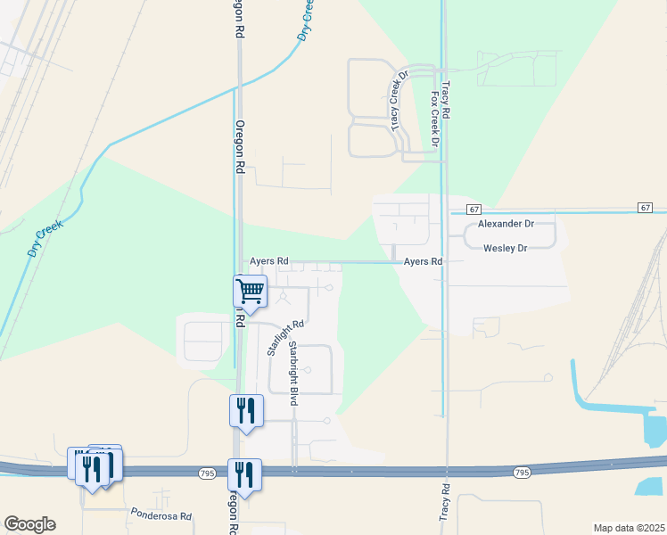 map of restaurants, bars, coffee shops, grocery stores, and more near 7267 Ayers Road in Perrysburg