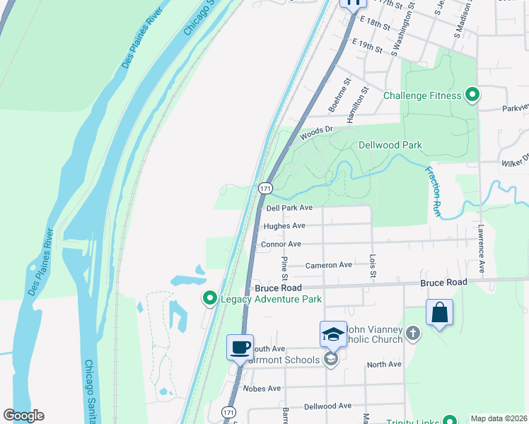 map of restaurants, bars, coffee shops, grocery stores, and more near 1626 Lockport Road in Lockport
