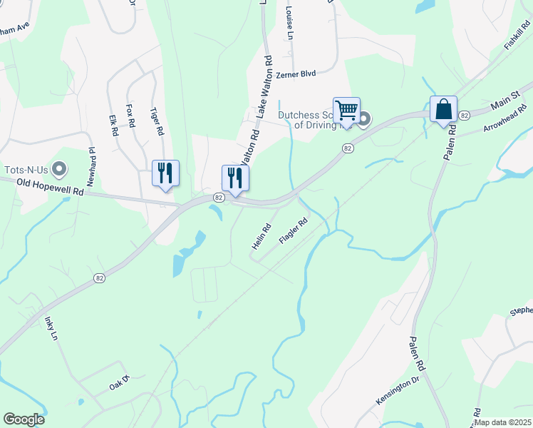 map of restaurants, bars, coffee shops, grocery stores, and more near 10 Helin Road in Hopewell Junction