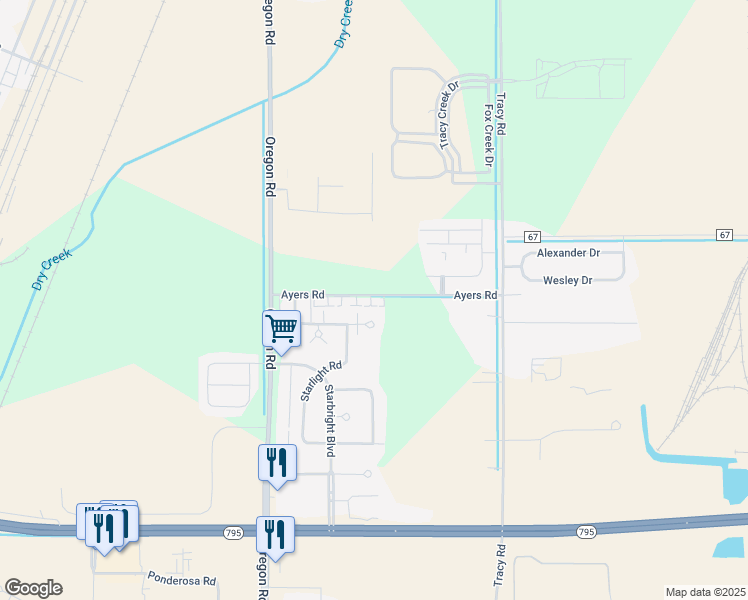 map of restaurants, bars, coffee shops, grocery stores, and more near 7269 Ayers Road in Perrysburg