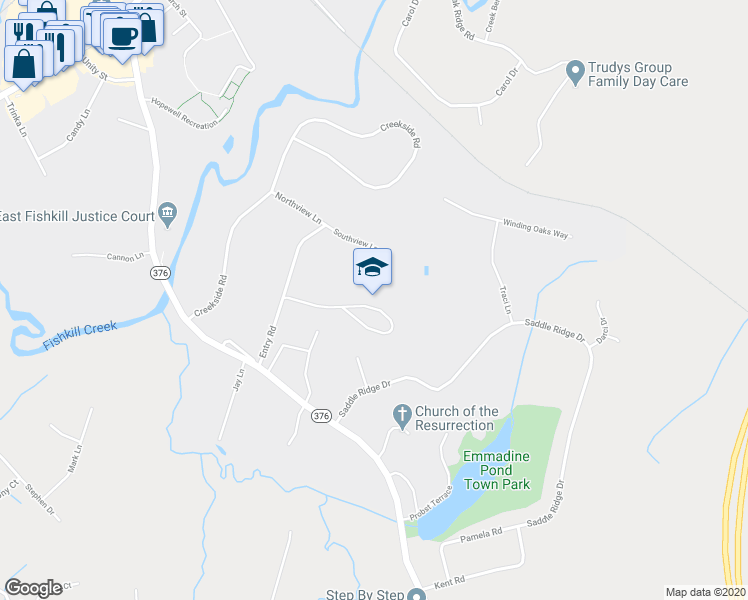 map of restaurants, bars, coffee shops, grocery stores, and more near 15 Entry Rd in Hopewell Junction