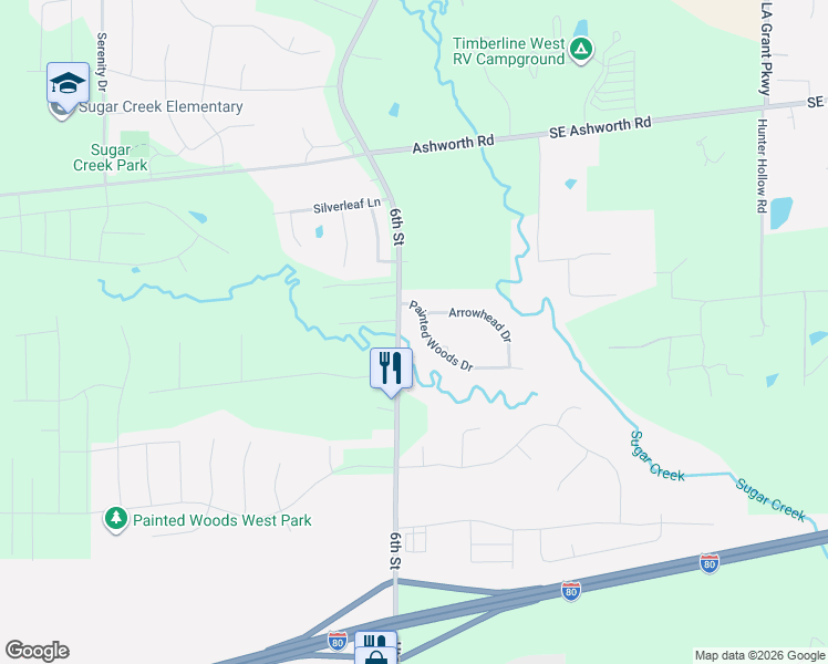 map of restaurants, bars, coffee shops, grocery stores, and more near 32409 Ute Avenue in Waukee