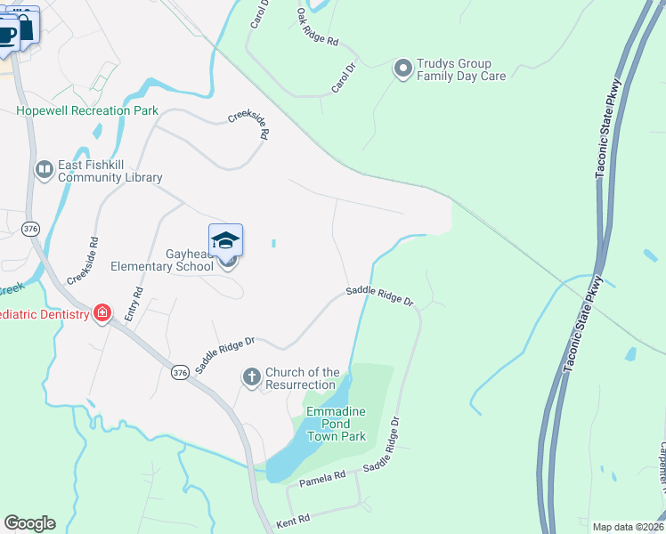 map of restaurants, bars, coffee shops, grocery stores, and more near 3 Traci Lane in Hopewell Junction