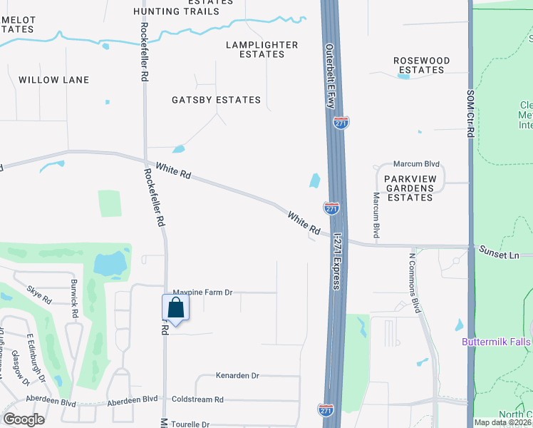 map of restaurants, bars, coffee shops, grocery stores, and more near 31713 White Road in Willoughby Hills