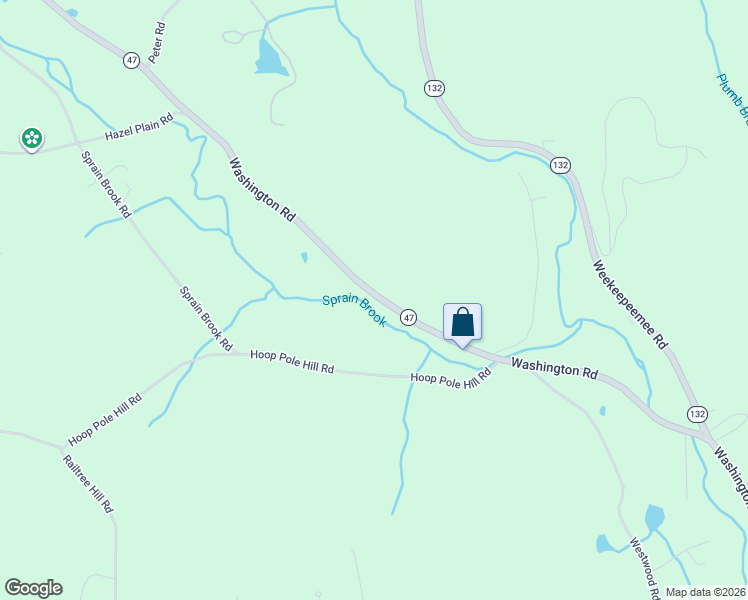 map of restaurants, bars, coffee shops, grocery stores, and more near 439 Connecticut 47 in Woodbury