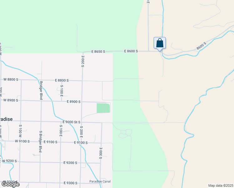 map of restaurants, bars, coffee shops, grocery stores, and more near 377 East 8900 South in Paradise