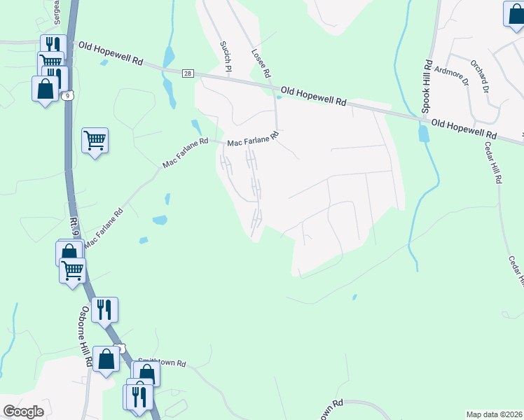 map of restaurants, bars, coffee shops, grocery stores, and more near 35 Scarborough Lane in Wappingers Falls