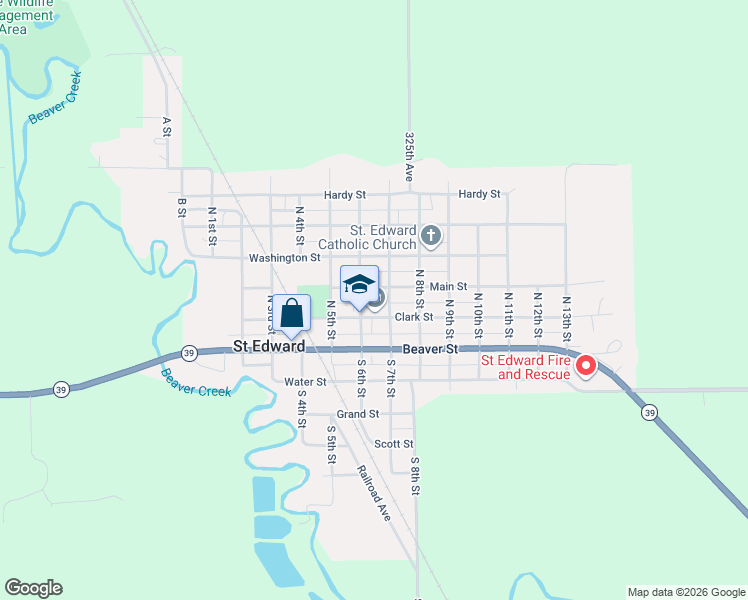map of restaurants, bars, coffee shops, grocery stores, and more near in St. Edward