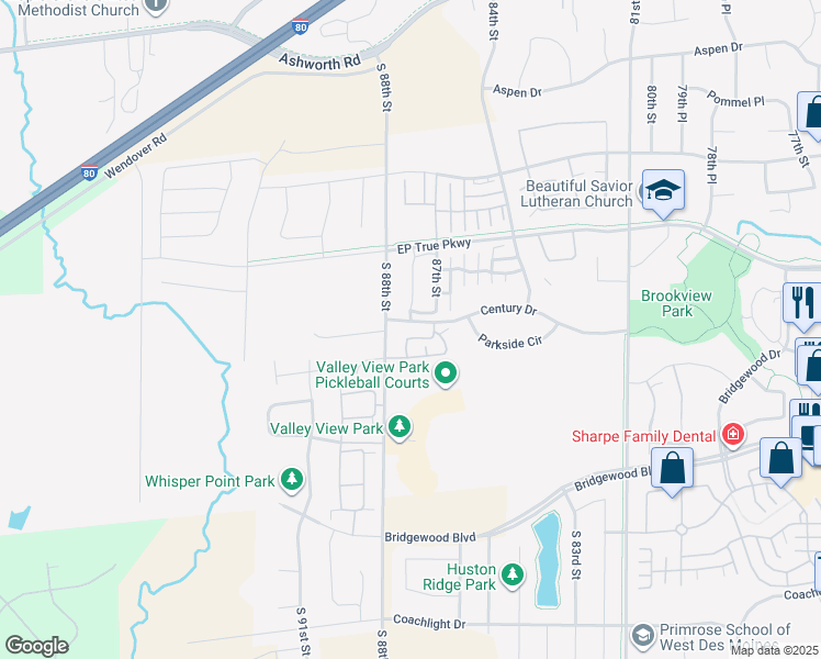map of restaurants, bars, coffee shops, grocery stores, and more near 355 88th Street in West Des Moines