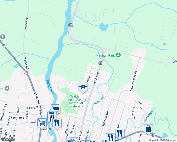 map of restaurants, bars, coffee shops, grocery stores, and more near 14 Northern Avenue in Walden