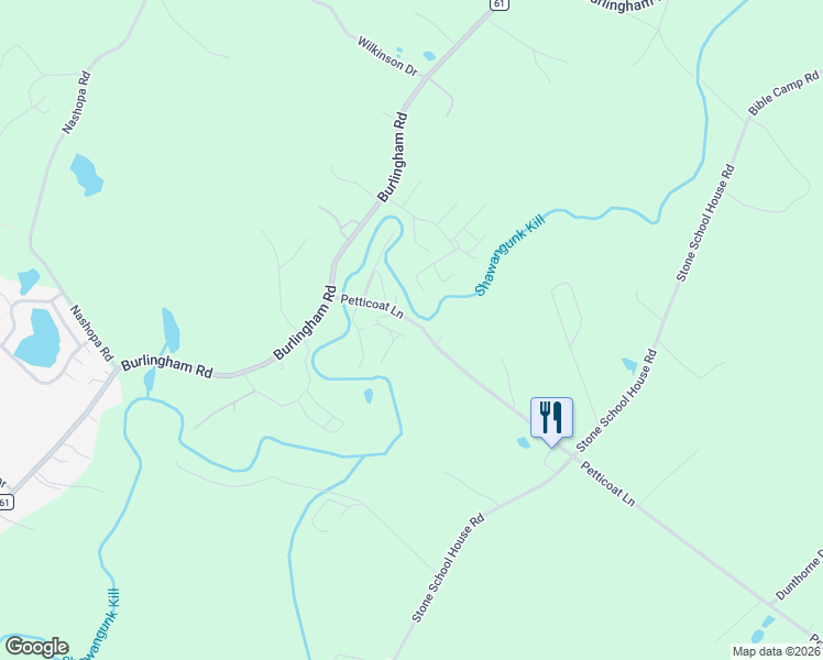 map of restaurants, bars, coffee shops, grocery stores, and more near 388 Petticoat Lane in Bloomingburg