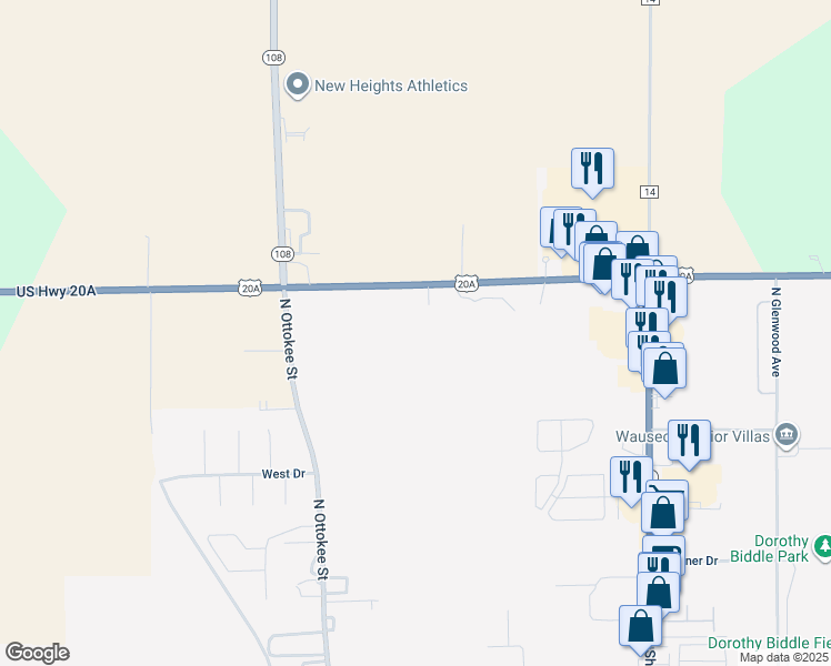 map of restaurants, bars, coffee shops, grocery stores, and more near in Fulton County