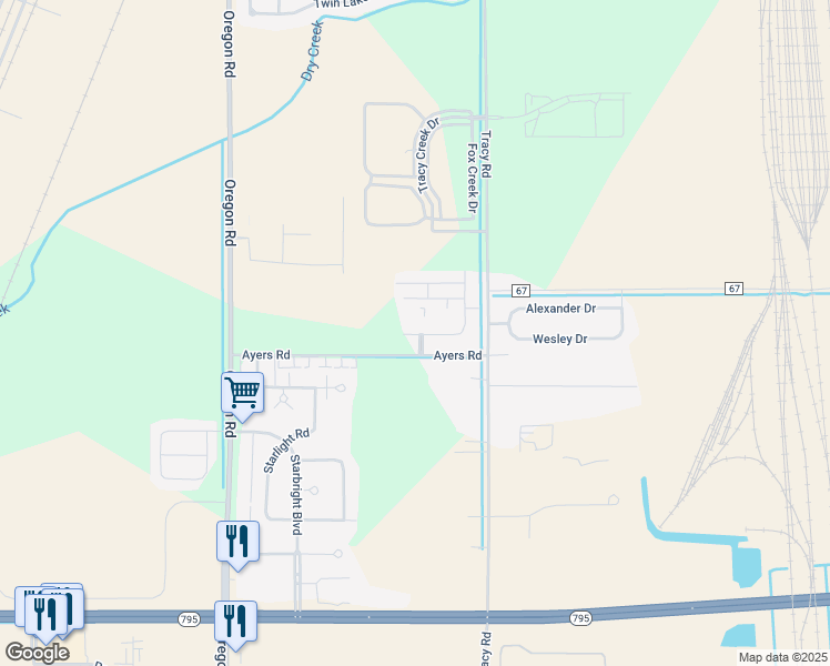 map of restaurants, bars, coffee shops, grocery stores, and more near 7149 Triumph Lane in Perrysburg