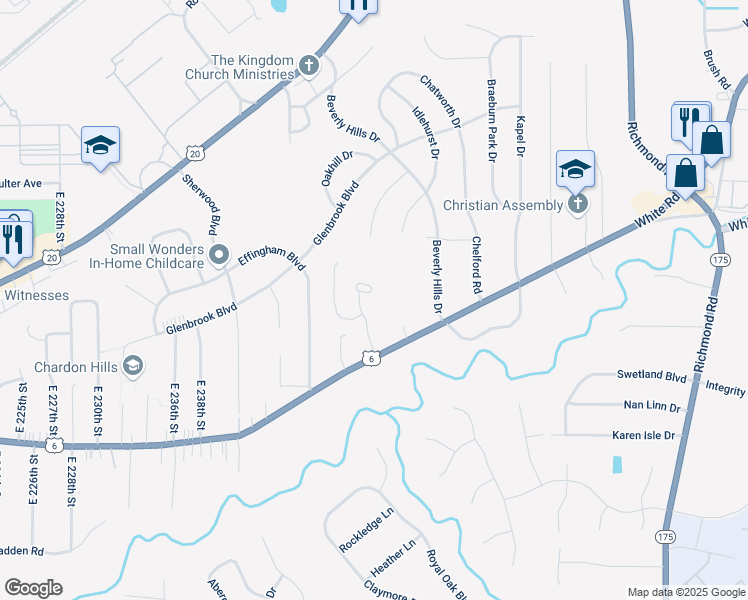 map of restaurants, bars, coffee shops, grocery stores, and more near 2008 Washington Drive in Richmond Heights