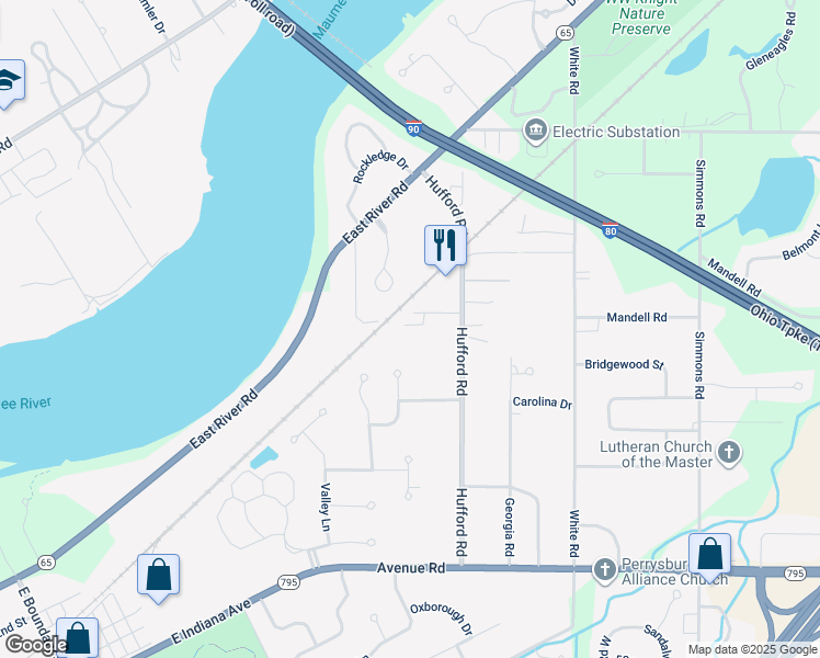 map of restaurants, bars, coffee shops, grocery stores, and more near 10850 Fox Cove Drive in Perrysburg