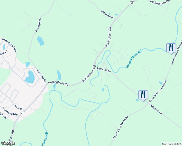 map of restaurants, bars, coffee shops, grocery stores, and more near 263 Burlingham Road in Bloomingburg