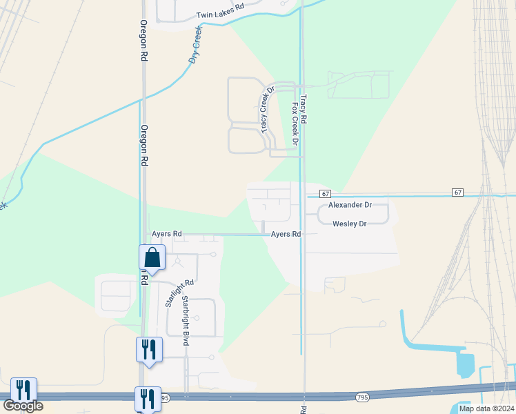 map of restaurants, bars, coffee shops, grocery stores, and more near 7149 Triumph Lane in Perrysburg