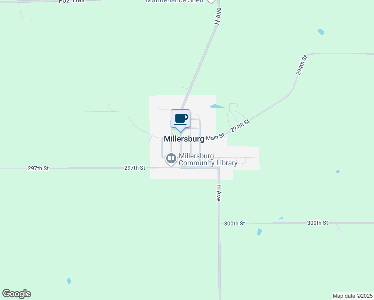 map of restaurants, bars, coffee shops, grocery stores, and more near 728 Washington Street in Millersburg