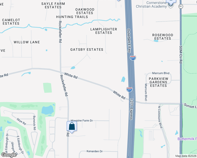 map of restaurants, bars, coffee shops, grocery stores, and more near 31299 White Road in Willoughby Hills