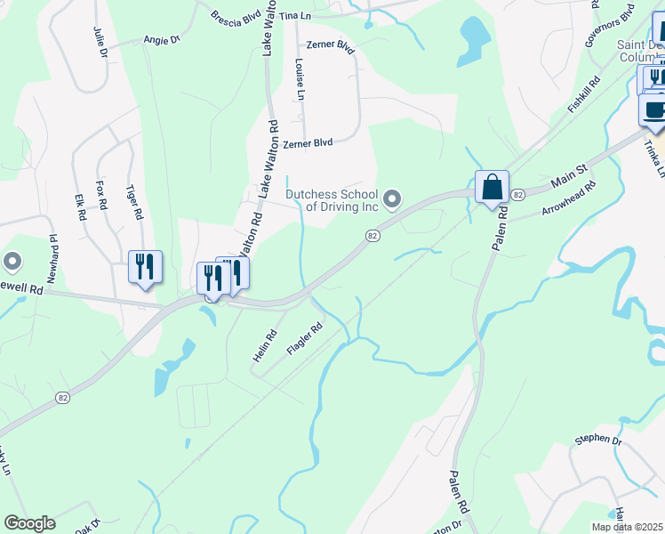 map of restaurants, bars, coffee shops, grocery stores, and more near 613 New York 82 in Hopewell Junction