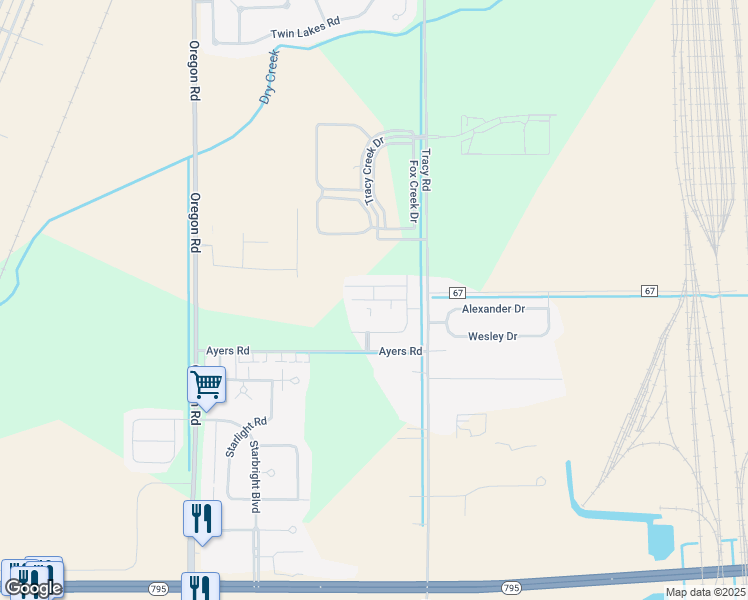 map of restaurants, bars, coffee shops, grocery stores, and more near 7149 Triumph Lane in Perrysburg