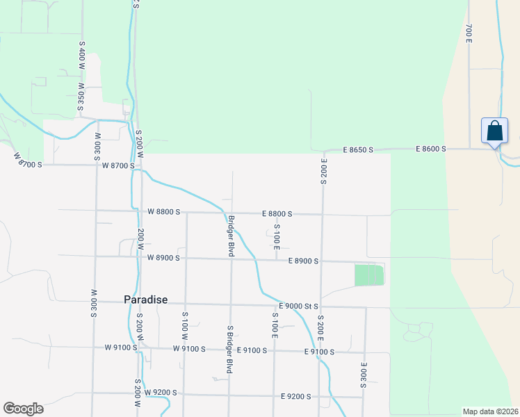 map of restaurants, bars, coffee shops, grocery stores, and more near 65 East 8800 South in Paradise
