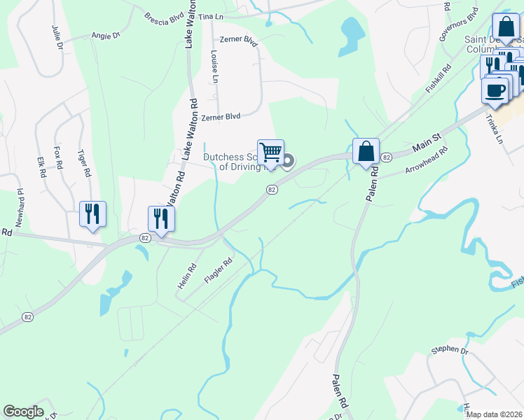 map of restaurants, bars, coffee shops, grocery stores, and more near 626 New York 82 in Hopewell Junction
