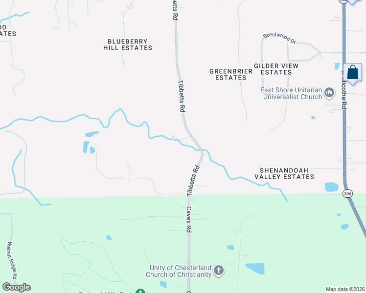 map of restaurants, bars, coffee shops, grocery stores, and more near 11010 Tibbetts Road in Kirtland