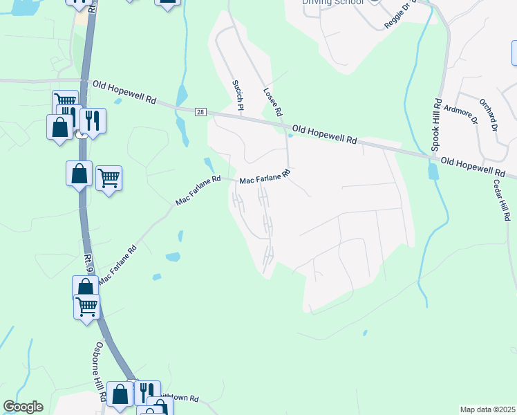 map of restaurants, bars, coffee shops, grocery stores, and more near 8 Scarborough Lane in Wappingers Falls